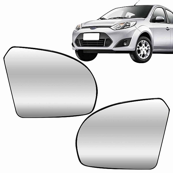 Par Lente De Retrovisor Fiesta 02/14 Ka 08/13 Convexo