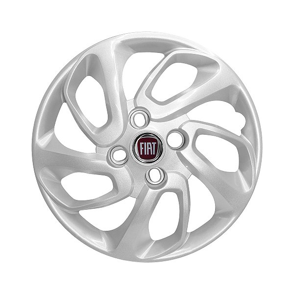 Jogo Calota Aro 14 Fiat Uno Attractive 2015 A 2016 Prata