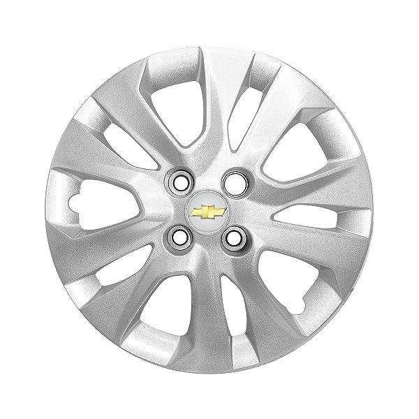 Calota Aro 15 Gm Onix/prisma 2020 Prata Com Emblema Resinado