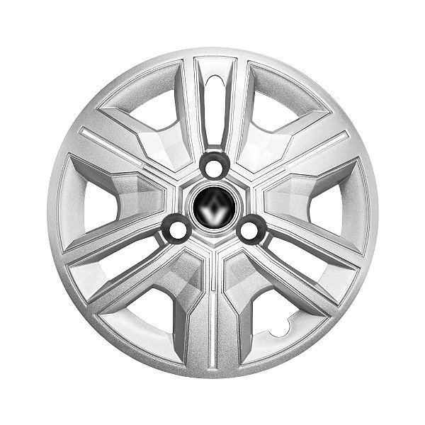 Calota Aro 14 Kwid Outsider 2024 Prata Emblema Resinado