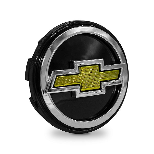 Calota Meio Roda Gm Vectra Gtx 2006 51mm Preto C/ Dourado