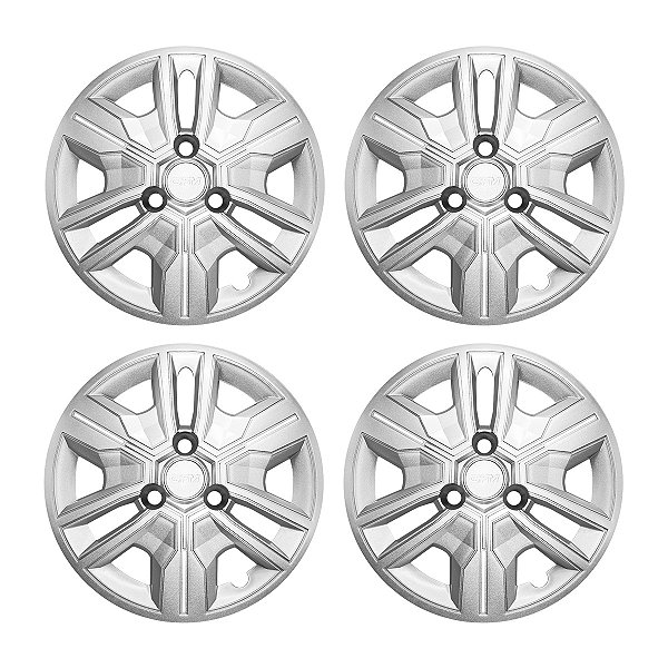 Jogo Calota Aro 14 Renault Kwid Outsider 2024 (Prata)