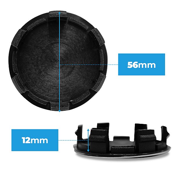 Jogo Calota Centro De Roda Binno 56mm Emblema Fiat Vermelho