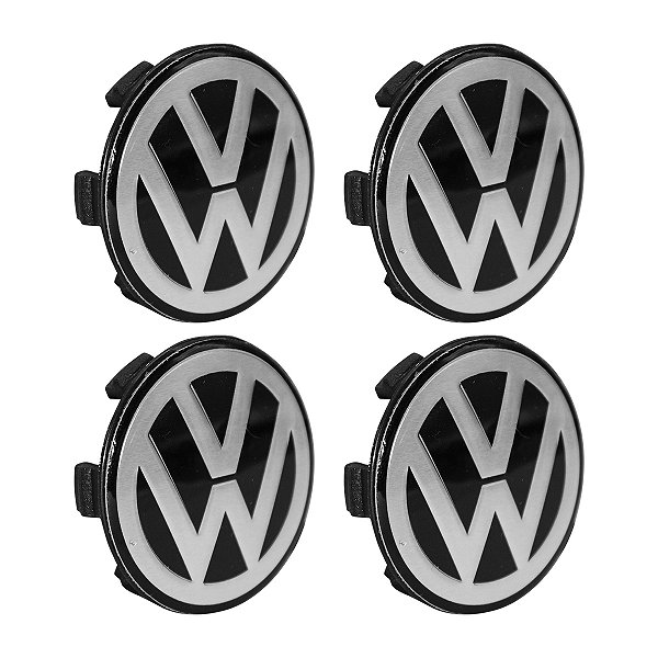 Jogo Calota Central Roda Binno 56mm Com Emblema Volkswagen