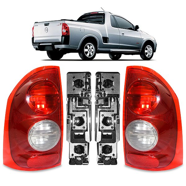 Kit Lanterna + Soquete Gm Montana 2003 Até 2010 Rubi Cristal