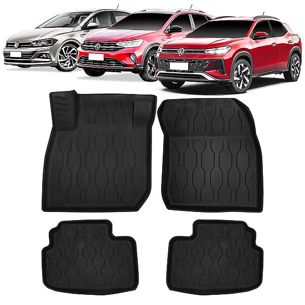 Kit Tapete Elevado 4 Peças Bandeja Vw Polo 2017 á 2025