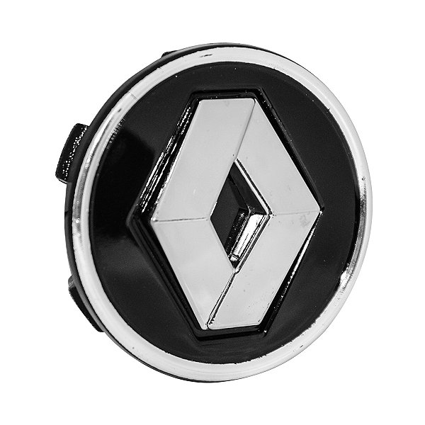 Calota Miolo Meio Roda Logo Novo Kwid Captur 56mm Preta