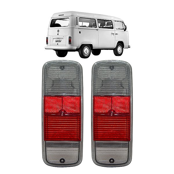 Par Lente Lanterna Traseira Vw Kombi 1976 Até 2014 Rubi Fumê