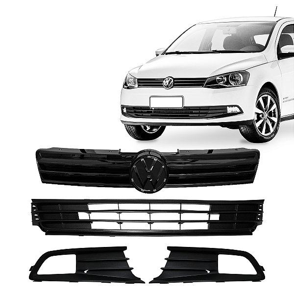 Kit Grade Superior/parachoque Central/laterais Com Milha Gol Voyage Saveiro G6 Até 2016