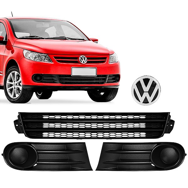 Kit Grade Central E Laterais Sem Milha Parachoque Gol/voyage G5 + Emblema
