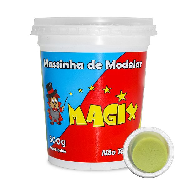 Pote Massinha De Modelar Infantil Escolar Atoxica Magix 500g