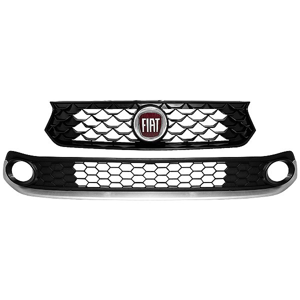 Kit Grade Radiador E Parachoque C/ Friso Argo 17/21+ Emblema