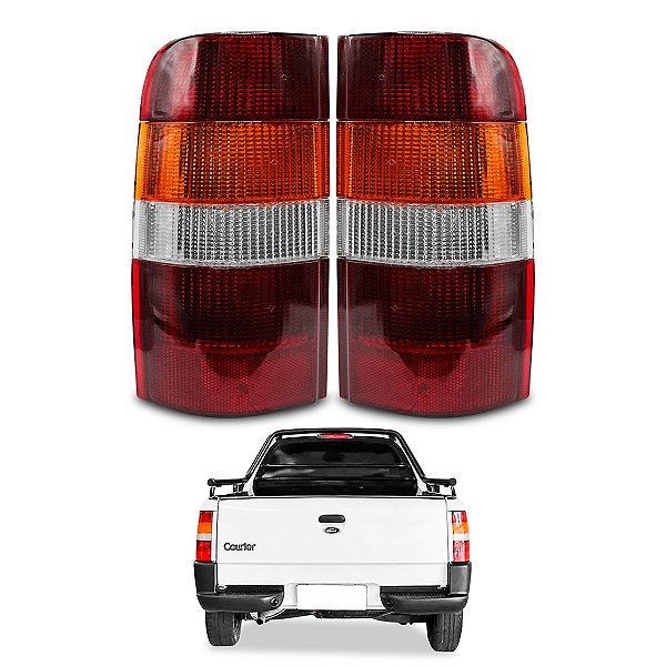 Par Lanterna Traseira Courier 1996 até 2009 Tricolor
