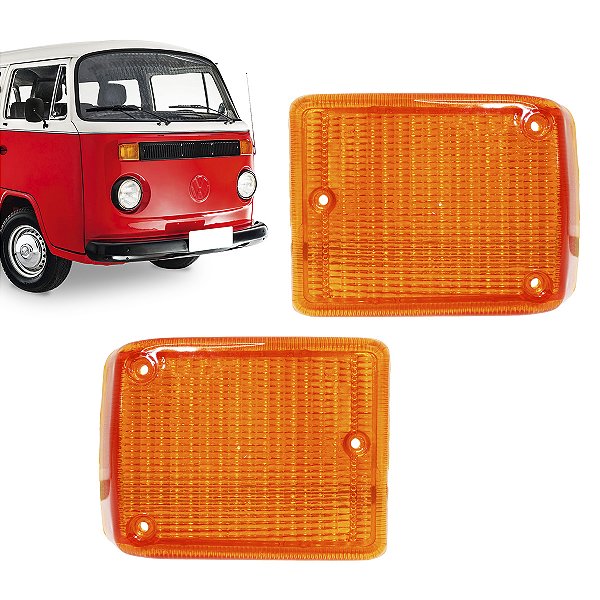 Par Lente Pisca Dianteiro Kombi Clipper 1976 até 2014 Ambar