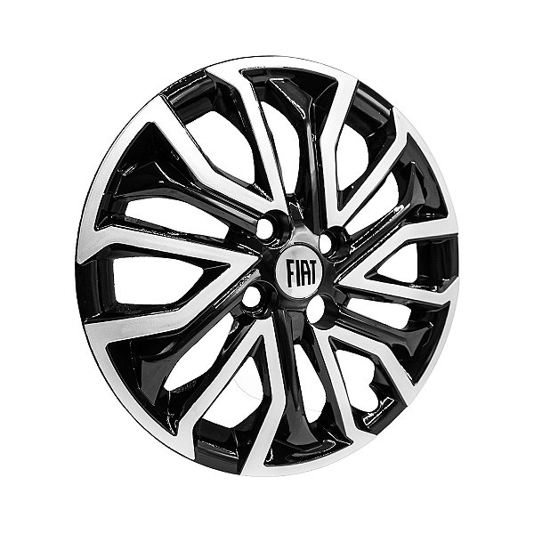 Calota Aro 15 Argo Cronos 2022/... Preto Brilhante C/Prata