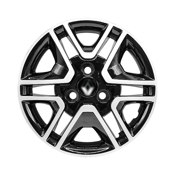 Calota Aro 14 Kwid 18/19 Preta Brilhante E Prata C/Emblema