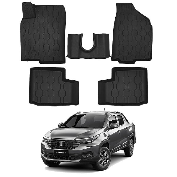 Kit Tapete Elevado Strada Cabine Dupla 2020/... Kit 5 Pçs