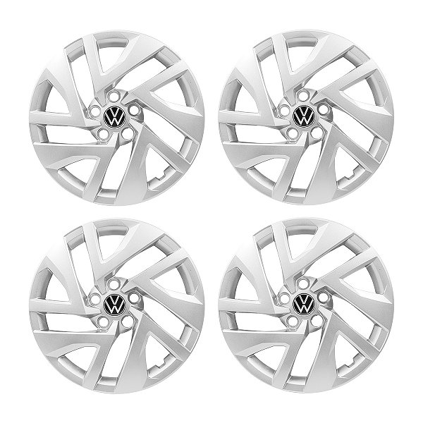 Jogo Calota Aro 15 Virtus 2023 (Prata) Emblema Novo