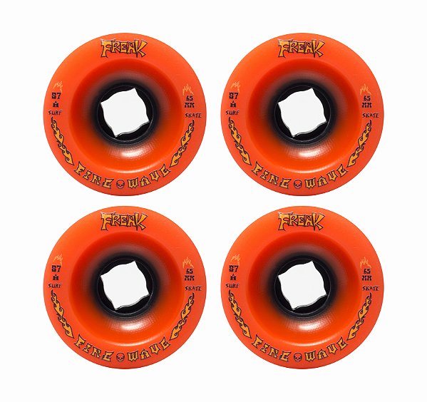 Freak SurfSkate | Rodas para simulador de surf 65mm | Fire Wave 87A Laranja