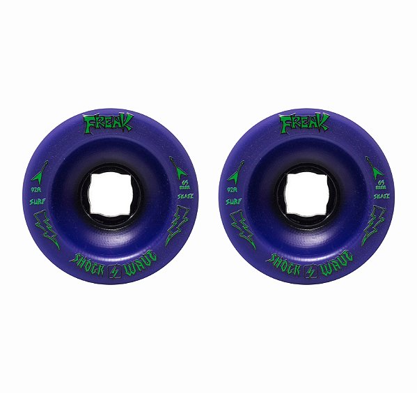 Freak SurfSakte | Par de rodas | Modelo: 2 Shock Wave 92A 65mm na cor Roxa