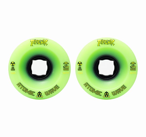 Freak SurfSkate | Par de rodas | Modelo: 2 Atomic Wave 90A 65mm na cor Verde.