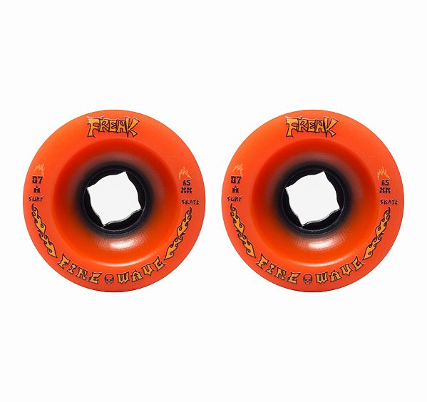 Freak Surfskate | Par de rodas | Modelo: Fire wave 87A 65mm Laranja.