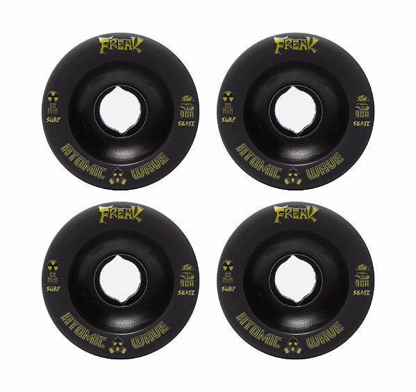 Freak SurfSkate | Roda para skate simulador 65mm | Atomic Wave 90a Preta