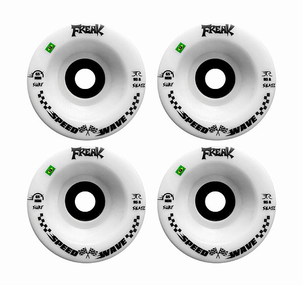 Freak SurfSkate | Roda para skate simulador 65mm | Modelo: Speed Wave 95A Branca.