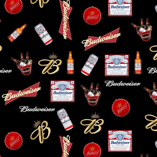 Tecido Microfibra Estampa Digital 0.50 cm - Budweiser