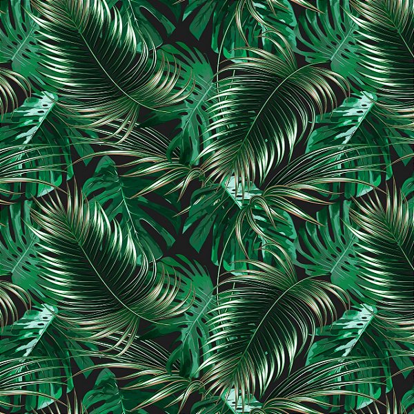 Tecido Microfibra Estampa Digital 0.50 cm - Floral Verde Escuro