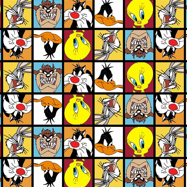 Tecido Microfibra Estampa Digital 0.50 cm - Looney Tunes 2