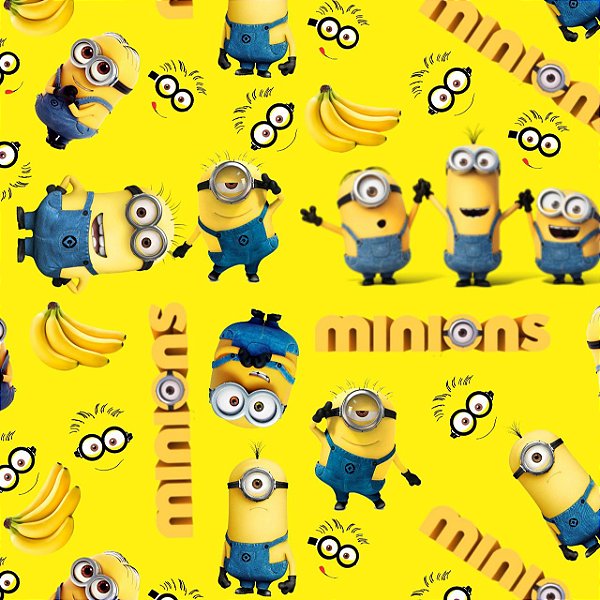 Tecido Microfibra Estampa Digital 0.50 cm - Minions Banana