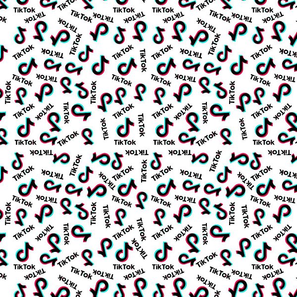 Tecido Microfibra Estampa Digital 0.50 cm - Tik Tok Fundo Branco