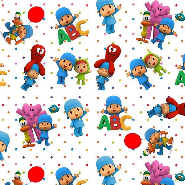 Tecido Gabardine Estampa Digital 5m - Pocoyo
