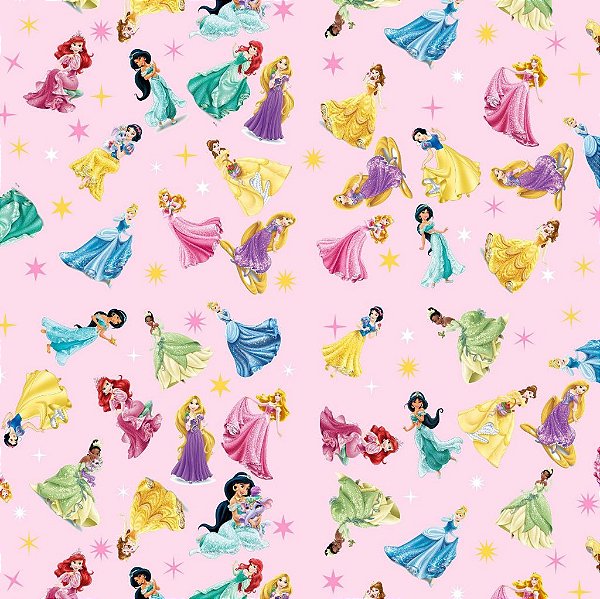 Tecido Gabardine Estampa Digital 5m - Princesas 2