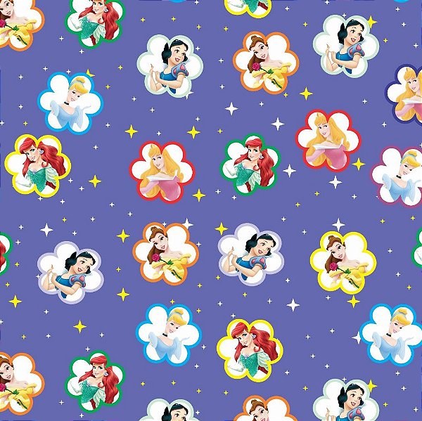 Tecido Gabardine Estampa Digital 5m - Princesas Nova