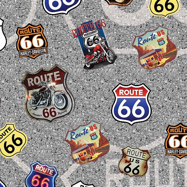 Tecido Gabardine Estampa Digital 5m - Route 66