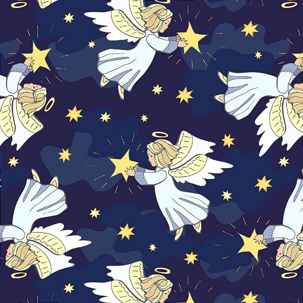 Tecido Oxfordine Estampa Digital 5m - Anjos