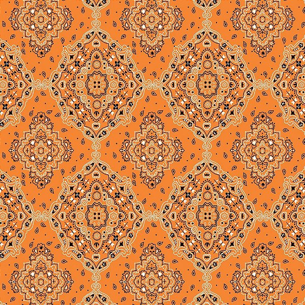 Tecido Oxfordine Estampa Digital 5m - Bandana laranja