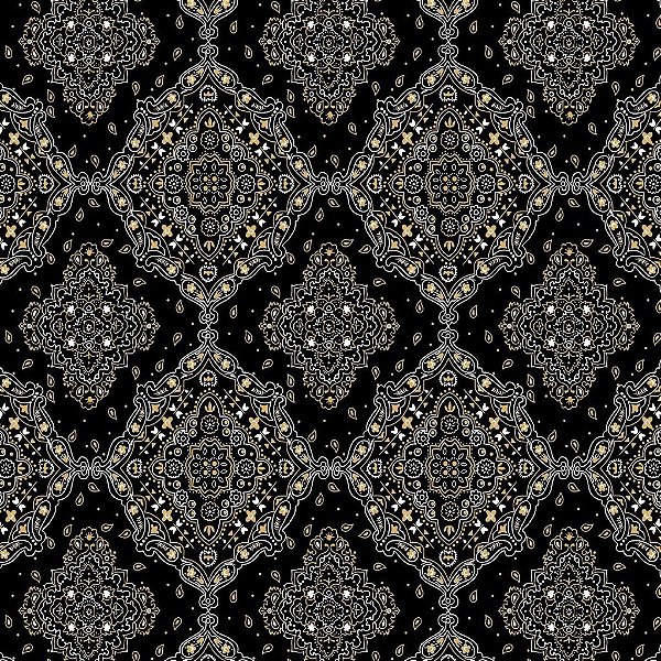 Tecido Oxfordine Estampa Digital 5m - Bandana preto
