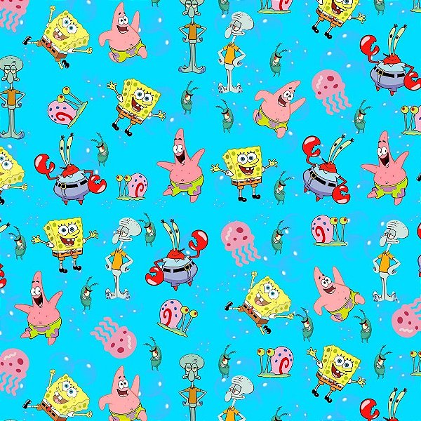 Tecido Oxfordine Estampa Digital 5m - Bob Esponja 1