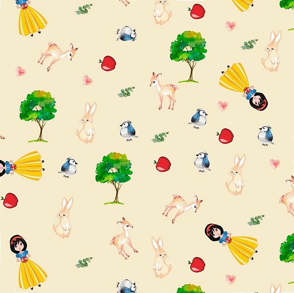 Tecido Oxfordine Estampa Digital 5m - Branca de Neve