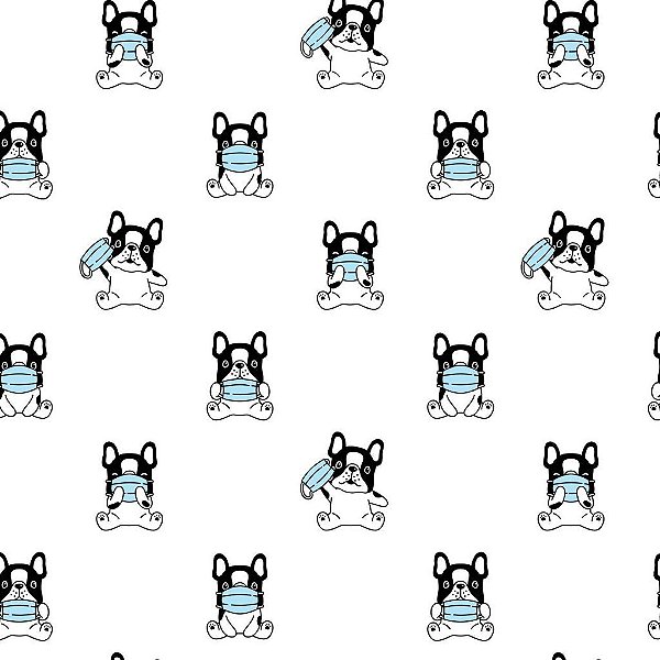 Tecido Oxfordine Estampa Digital 5m - Cachorro máscara