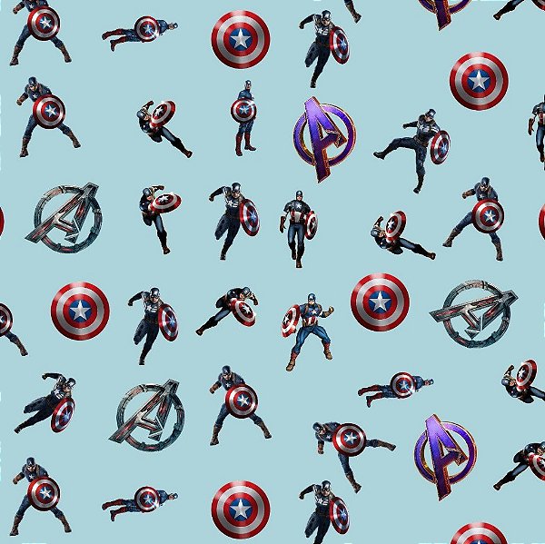 Tecido Oxfordine Estampa Digital 5m - Capitão América Novo