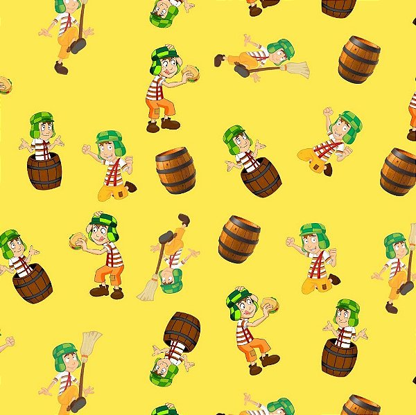 Tecido Oxfordine Estampa Digital 5m - Chaves Amarelo