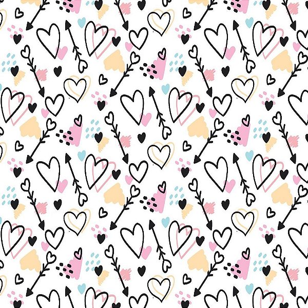 Tecido Oxfordine Estampa Digital 5m - Corações