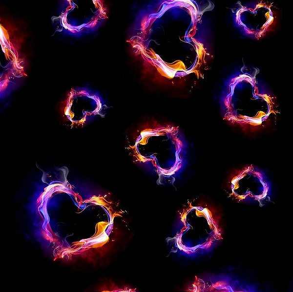 Tecido Oxfordine Estampa Digital 5m - Corações Raios