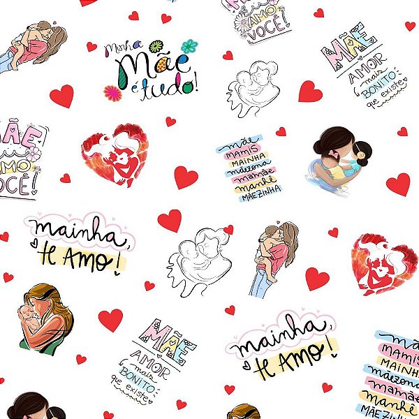 Tecido Oxfordine Estampa Digital 5m - Dia das Mães