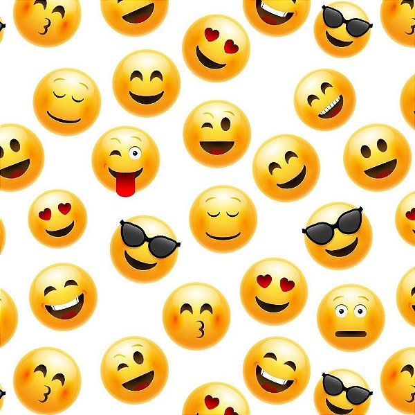 Tecido Oxfordine Estampa Digital 5m - Emoji
