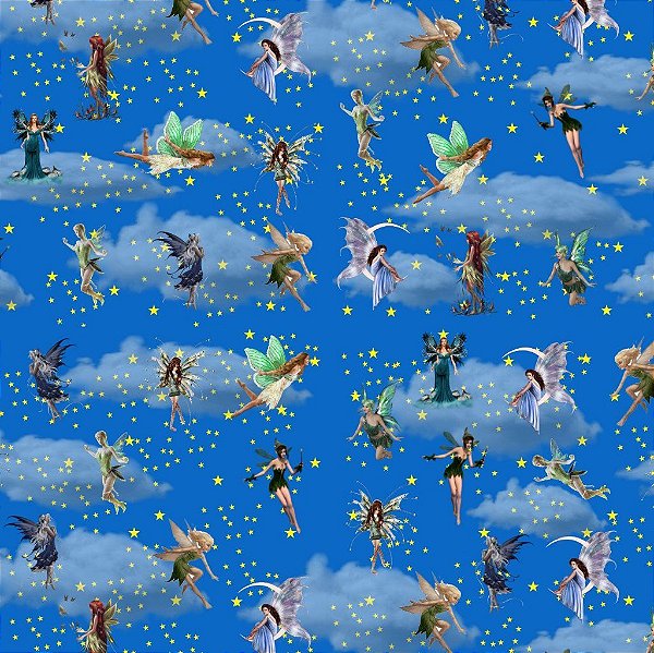 Tecido Oxfordine Estampa Digital 5m - Fadas